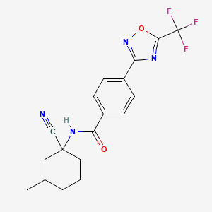 molecular formula C18H17F3N4O2 B2705855 N-(1-cyano-3-methylcyclohexyl)-4-[5-(trifluoromethyl)-1,2,4-oxadiazol-3-yl]benzamide CAS No. 1795476-49-1