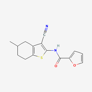 molecular formula C15H14N2O2S B2705859 N-(3-cyano-5-methyl-4,5,6,7-tetrahydrobenzo[b]thiophen-2-yl)furan-2-carboxamide CAS No. 330676-88-5