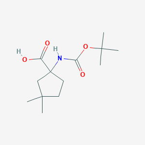 molecular formula C13H23NO4 B2705863 1-{[(叔丁氧羰)氨基]-3,3-二甲基环戊烷-1-甲酸 CAS No. 1520312-94-0