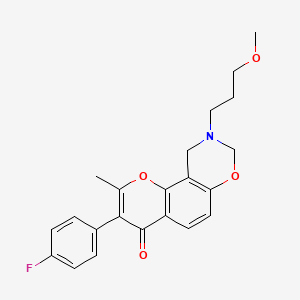3-(4-fluorophenyl)-9-(3-methoxypropyl)-2-methyl-9,10-dihydrochromeno[8,7-e][1,3]oxazin-4(8H)-one