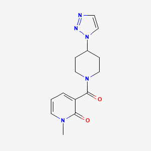 molecular formula C14H17N5O2 B2705873 3-(4-(1H-1,2,3-三唑-1-基)哌啶-1-甲酰基)-1-甲基吡啶-2(1H)-酮 CAS No. 2034288-98-5