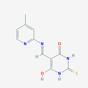 molecular formula C11H10N4O2S B2705877 5-(((4-methylpyridin-2-yl)amino)methylene)-2-thioxodihydropyrimidine-4,6(1H,5H)-dione CAS No. 723320-52-3