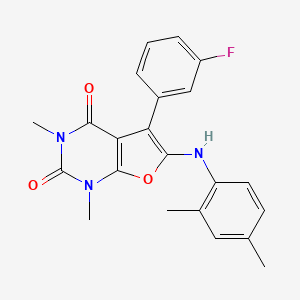 molecular formula C22H20FN3O3 B2705885 6-((2,4-dimethylphenyl)amino)-5-(3-fluorophenyl)-1,3-dimethylfuro[2,3-d]pyrimidine-2,4(1H,3H)-dione CAS No. 946277-05-0
