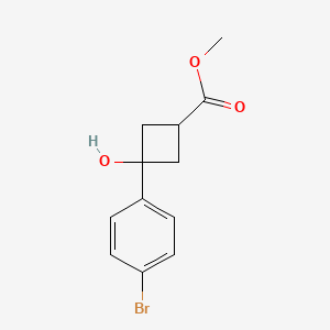 molecular formula C12H13BrO3 B2705889 Methyl 3-(4-bromophenyl)-3-hydroxycyclobutane-1-carboxylate CAS No. 1555708-89-8