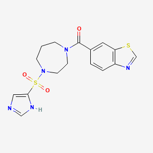 molecular formula C16H17N5O3S2 B2705895 (4-((1H-咪唑-4-基)磺酰)-1,4-二氮杂环己烷-1-基)(苯并[d]噻唑-6-基)甲酮 CAS No. 1903693-33-3