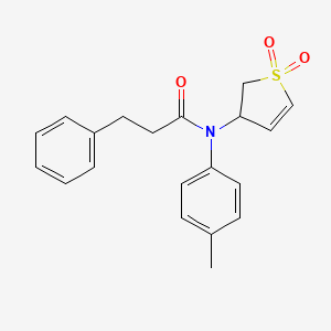 molecular formula C20H21NO3S B2705898 N-(1,1-dioxido-2,3-dihydrothiophen-3-yl)-3-phenyl-N-(p-tolyl)propanamide CAS No. 863008-32-6