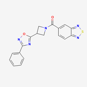 molecular formula C18H13N5O2S B2705899 Benzo[c][1,2,5]thiadiazol-5-yl(3-(3-phenyl-1,2,4-oxadiazol-5-yl)azetidin-1-yl)methanone CAS No. 1251681-19-2