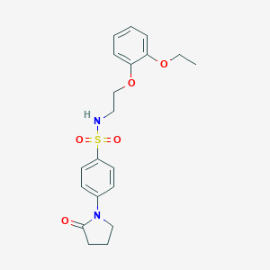 molecular formula C20H24N2O5S B270590 N-[2-(2-ethoxyphenoxy)ethyl]-4-(2-oxopyrrolidin-1-yl)benzenesulfonamide 