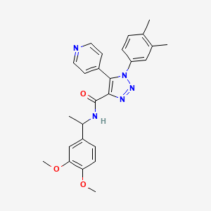 N-(1-(3,4-dimethoxyphenyl)ethyl)-1-(3,4-dimethylphenyl)-5-(pyridin-4-yl)-1H-1,2,3-triazole-4-carboxamide