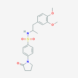 molecular formula C21H26N2O5S B270591 N-[1-(3,4-dimethoxyphenyl)propan-2-yl]-4-(2-oxopyrrolidin-1-yl)benzenesulfonamide 