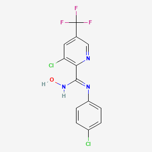 molecular formula C13H8Cl2F3N3O B2705911 3-chloro-N-(4-chlorophenyl)-N'-hydroxy-5-(trifluoromethyl)-2-pyridinecarboximidamide CAS No. 303997-64-0