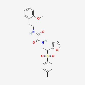 molecular formula C24H26N2O6S B2705916 N1-(2-(furan-2-yl)-2-tosylethyl)-N2-(2-methoxyphenethyl)oxalamide CAS No. 896323-09-4