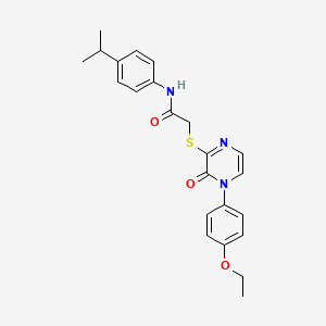 2-[4-(4-ethoxyphenyl)-3-oxopyrazin-2-yl]sulfanyl-N-(4-propan-2-ylphenyl)acetamide