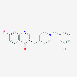 3-[[1-[(3-Chlorophenyl)methyl]piperidin-4-yl]methyl]-7-fluoroquinazolin-4-one