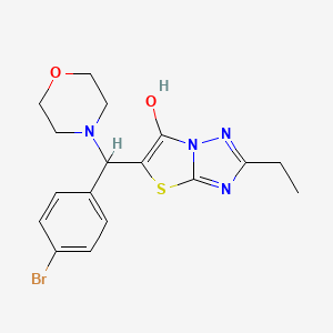 molecular formula C17H19BrN4O2S B2705925 5-((4-溴苯基)(吗啉基)甲基)-2-乙基噻唑并[3,2-b][1,2,4]三唑-6-醇 CAS No. 898346-19-5