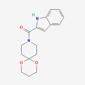 molecular formula C17H20N2O3 B2705927 (1H-吲哚-2-基)(1,5-二氧杂-9-氮杂螺[5.5]十一烷-9-基)甲酮 CAS No. 1797791-91-3