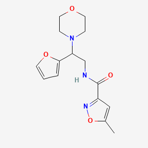molecular formula C15H19N3O4 B2705933 N-(2-(呋喃-2-基)-2-吗啉基乙基)-5-甲基异噁唑-3-甲酰胺 CAS No. 1210819-10-5