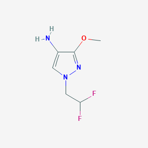 molecular formula C6H9F2N3O B2705935 1-(2,2-Difluoroethyl)-3-methoxy-1H-pyrazol-4-amine CAS No. 1006462-58-3; 1197237-87-8