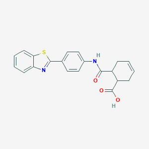 molecular formula C21H18N2O3S B270594 6-{[4-(1,3-Benzothiazol-2-yl)anilino]carbonyl}-3-cyclohexene-1-carboxylic acid 