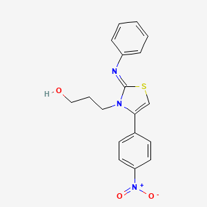 molecular formula C18H17N3O3S B2705941 (Z)-3-(4-(4-nitrophenyl)-2-(phenylimino)thiazol-3(2H)-yl)propan-1-ol CAS No. 898606-36-5