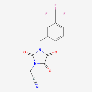 molecular formula C13H8F3N3O3 B2705944 2-{2,4,5-三氧代-3-[3-(三氟甲基)苯甲基]-1-咪唑烷基}乙腈 CAS No. 320422-99-9