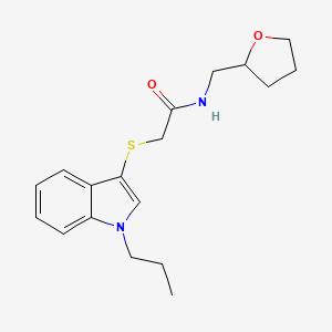 molecular formula C18H24N2O2S B2705945 N-(oxolan-2-ylmethyl)-2-(1-propylindol-3-yl)sulfanylacetamide CAS No. 862825-69-2
