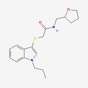 molecular formula C18H24N2O2S B2705945 N-(氧杂环戊-2-基甲基)-2-(1-丙基吲哚-3-基)硫代乙酰胺 CAS No. 862825-69-2