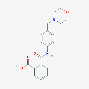 molecular formula C19H24N2O4 B270595 6-{[4-(Morpholinomethyl)anilino]carbonyl}-3-cyclohexene-1-carboxylic acid 