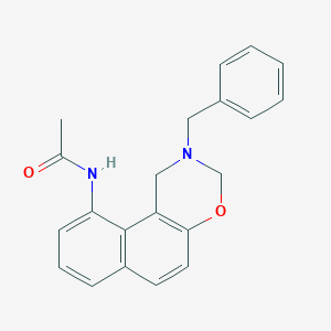 molecular formula C21H20N2O2 B270596 N-(2-benzyl-2,3-dihydro-1H-naphtho[1,2-e][1,3]oxazin-10-yl)acetamide 