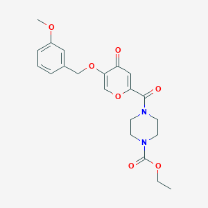 molecular formula C21H24N2O7 B2705962 ethyl 4-(5-((3-methoxybenzyl)oxy)-4-oxo-4H-pyran-2-carbonyl)piperazine-1-carboxylate CAS No. 1021093-95-7