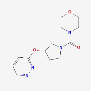 molecular formula C13H18N4O3 B2705968 Morpholino(3-(pyridazin-3-yloxy)pyrrolidin-1-yl)methanone CAS No. 2034434-75-6