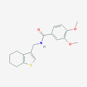 molecular formula C18H21NO3S B270597 3,4-dimethoxy-N-(4,5,6,7-tetrahydro-1-benzothien-3-ylmethyl)benzamide 