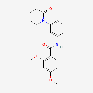 molecular formula C20H22N2O4 B2705970 2,4-dimethoxy-N-[3-(2-oxopiperidin-1-yl)phenyl]benzamide CAS No. 941873-03-6