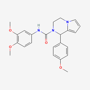 molecular formula C23H25N3O4 B2705971 N-(3,4-dimethoxyphenyl)-1-(4-methoxyphenyl)-3,4-dihydropyrrolo[1,2-a]pyrazine-2(1H)-carboxamide CAS No. 900002-27-9