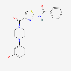 molecular formula C22H22N4O3S B2705974 N-(4-(4-(3-methoxyphenyl)piperazine-1-carbonyl)thiazol-2-yl)benzamide CAS No. 941970-54-3