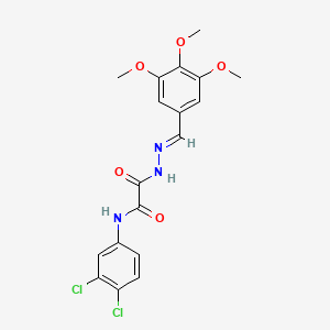 molecular formula C18H17Cl2N3O5 B2705975 N-(3,4-Dichloro-PH)-2-oxo-2-(2-(3,4,5-trimethoxybenzylidene)hydrazino)acetamide CAS No. 765274-40-6