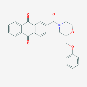 molecular formula C26H21NO5 B270598 2-{[2-(Phenoxymethyl)morpholino]carbonyl}anthra-9,10-quinone 