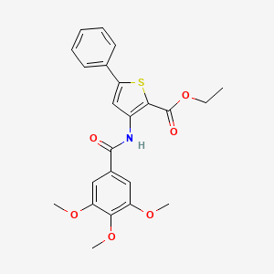 molecular formula C23H23NO6S B2705985 Ethyl 5-phenyl-3-(3,4,5-trimethoxybenzamido)thiophene-2-carboxylate CAS No. 391866-73-2
