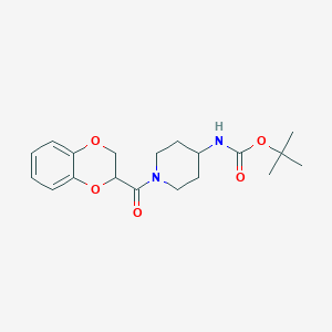 molecular formula C19H26N2O5 B2705987 tert-Butyl (1-(2,3-dihydrobenzo[b][1,4]dioxine-2-carbonyl)piperidin-4-yl)carbamate CAS No. 1280871-11-5