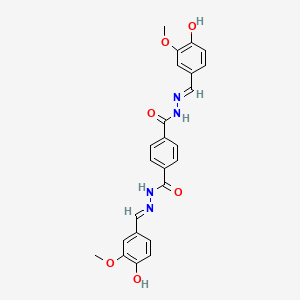 molecular formula C24H22N4O6 B2705988 (N'1E,N'4E)-N'1,N'4-bis(4-hydroxy-3-methoxybenzylidene)terephthalohydrazide CAS No. 324012-49-9