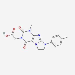 molecular formula C17H17N5O4 B2705994 2-[4-甲基-6-(4-甲基苯基)-1,3-二氧代-7,8-二氢嘌呤并[7,8-a]咪唑-2-基]乙酸 CAS No. 878736-45-9