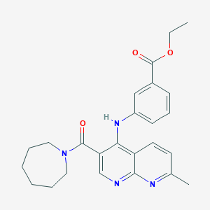 Ethyl 3-{[3-(azepan-1-ylcarbonyl)-7-methyl-1,8-naphthyridin-4-yl]amino}benzoate
