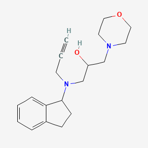 molecular formula C19H26N2O2 B2706001 1-[2,3-Dihydro-1H-inden-1-yl(prop-2-ynyl)amino]-3-morpholin-4-ylpropan-2-ol CAS No. 1436258-05-7