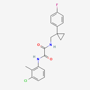 molecular formula C19H18ClFN2O2 B2706002 N1-(3-氯-2-甲基苯基)-N2-((1-(4-氟苯基)环丙基)甲基)草酰胺 CAS No. 1049438-38-1
