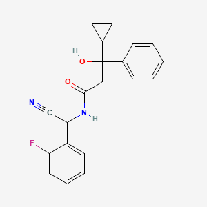 molecular formula C20H19FN2O2 B2706004 N-[Cyano-(2-fluorophenyl)methyl]-3-cyclopropyl-3-hydroxy-3-phenylpropanamide CAS No. 1465355-09-2