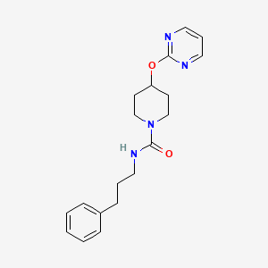 molecular formula C19H24N4O2 B2706005 N-(3-苯基丙基)-4-(嘧啶-2-氧基)哌啶-1-甲酸酰胺 CAS No. 1421454-10-5