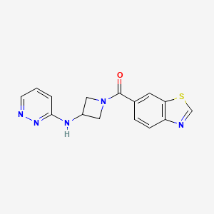 molecular formula C15H13N5OS B2706006 N-[1-(1,3-benzothiazole-6-carbonyl)azetidin-3-yl]pyridazin-3-amine CAS No. 2097917-16-1