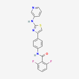 molecular formula C21H14F2N4OS B2706008 2,6-difluoro-N-(4-(2-(pyridin-3-ylamino)thiazol-4-yl)phenyl)benzamide CAS No. 1797094-47-3