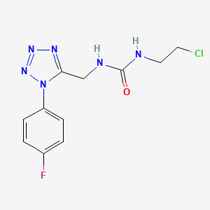 molecular formula C11H12ClFN6O B2706009 1-(2-chloroethyl)-3-((1-(4-fluorophenyl)-1H-tetrazol-5-yl)methyl)urea CAS No. 897624-12-3