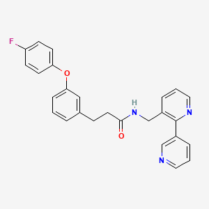 molecular formula C26H22FN3O2 B2706010 N-([2,3'-bipyridin]-3-ylmethyl)-3-(3-(4-氟苯氧基)苯基)丙酰胺 CAS No. 1904179-97-0